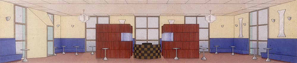 Het nieuwe Groninger Museum (ontwerp) (uit serie interieurstudies)